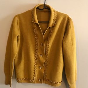Vintage mustard yellow cardigan sweater